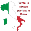 Italian flag with slogan