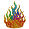 Rainbow Fire Glitter Flame