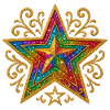 Stern | Regenbogenstern mit Goldornament