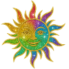 Rainbow Sun Glitter Star