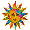 Sonne im Regenbogen-Glitzer