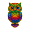 Rainbow Owls Glitter Art