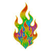 Rainbow Fire Glitter Flame