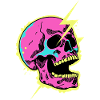 Neon Skull Lightning Burst
