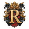 R Buchstabe Name Krone