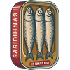 Retro sardines tin with tomatoes