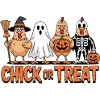 Chicken Ghost Pumpkin Costume Print