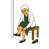 Grandma changing shoes