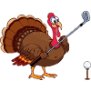 Funny Turkey Playing Golf Thanksgiving