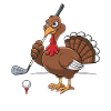 Funny Turkey Playing Golf Thanksgiving
