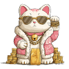 Maneki Neko doré