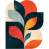Abstract Botanical Collage - Modern Geometric Art