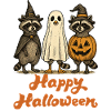 Halloween Raccoons Ghostly Halloween 