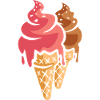 Zwei Eiscremes Cartoon Design