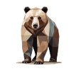 Geometric Grizzly Bear Polygon