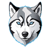 Geometric Wolf Head Blue-Eyes