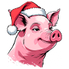 Piggy in Santa Hat
