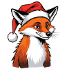 Weihnachtsfuchs mit Santa Hut