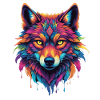 Bunter Wolf Kopf