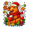 Capybara backt Weihnachtskekse –  Weihnachtsmotiv