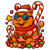 Cool Capybara with Candy Canes – Christmas