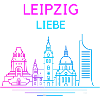 Leipzig Neon Skyline Liebe