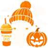 Cute Ghost Coffee Hat Cartoon Halloween