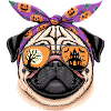 Pug Halloween Sunglass Bandana