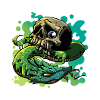 Neon Snake Skull