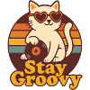 Stay Goovy Cat Vinyl Retro