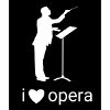 Ich liebe Operndesign in Schwarz