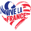 Dreifarbiges Herz Vive La France