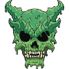 Dripping Green Demon Skull