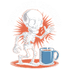 Undead Until Caffeinated Skeleton Coffee Run