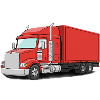 Red Cargo Truck Illustrated Style