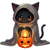 Halloween Cat with Halloween Pumpkin