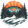Ski goggles sunset