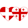 Danemark Géorgie drapeau coeur utilisé