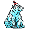 Polygon Eisbär mit Weihnachtsmütze
