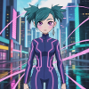 Neon Cybersuit Light Lines