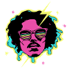 Neon Psychedelic Sunglasses Portrait