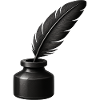 Black quill in inkwell