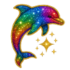 Arc-en-ciel Dauphin brillant des étoiles