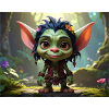 Green Forest Goblin Character
