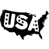 USA Silhouette with Stars