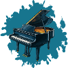 Piano Splash Blue Background