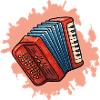 Accordion Illustration Blue-Red