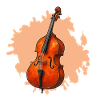 Orange Violoncelle Aquarelle