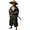 samurai-kriegerin-mit-strohhut-realistisch