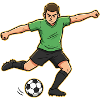 Soccer Player Cartoon Goal Shot Green